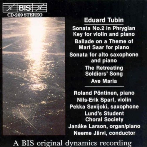 CD cover for Eduard Tubin’s “Sonata in Phrygian” with landscape image.