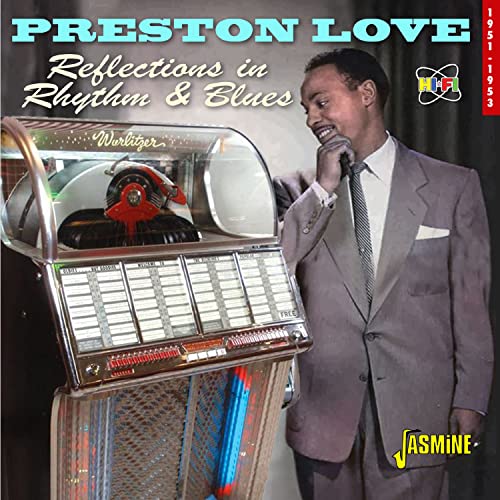 CD cover featuring Preston Love with a vintage Wurlitzer jukebox.