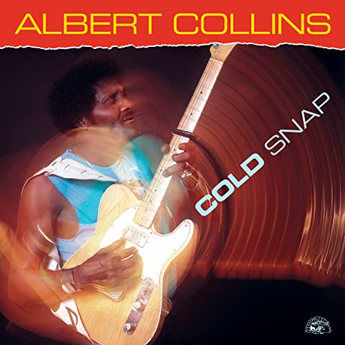 Albert Collins playing a light-colored electric guitar on album cover.