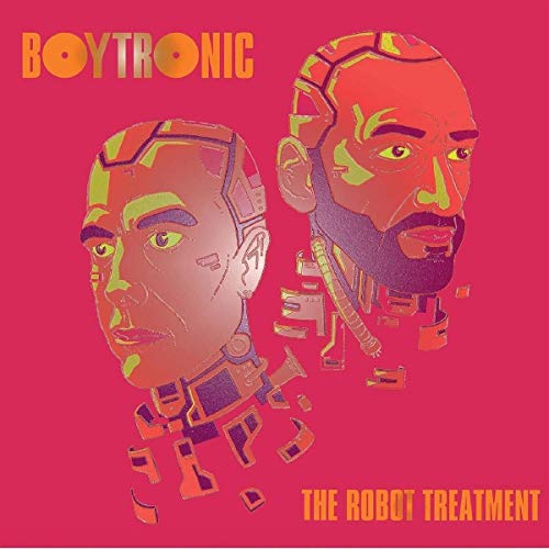Album cover for Boytronic’s “The Robot Treatment” featuring robotic head illustrations.