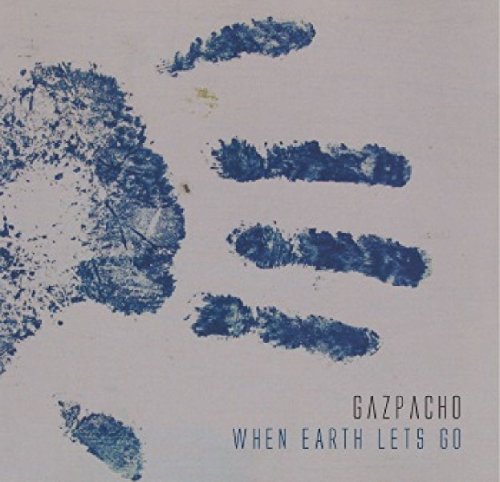 Album cover with a blue handprint on a grey background, titled "When Earth Lets Go".