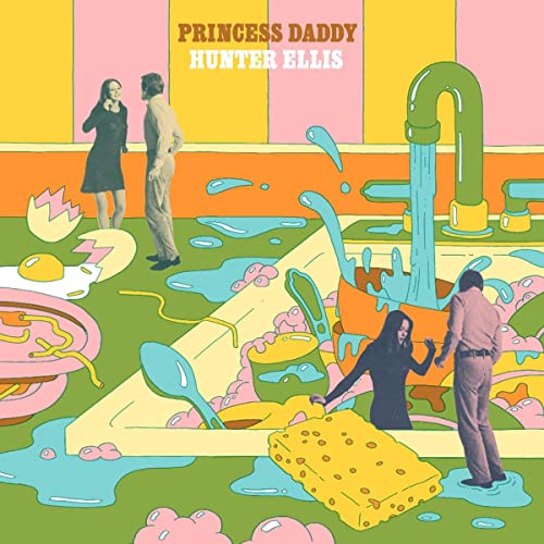 Album cover for "Princess Daddy" featuring surreal kitchen scene illustration.