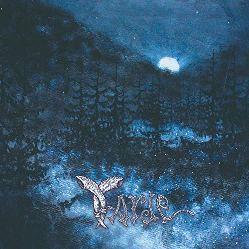 Dark blue album cover with a forest, moon, and stylized bird design.