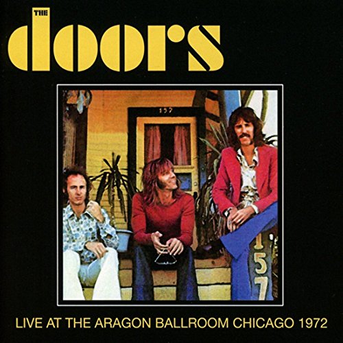 The Doors album cover featuring three band members sitting on a porch.