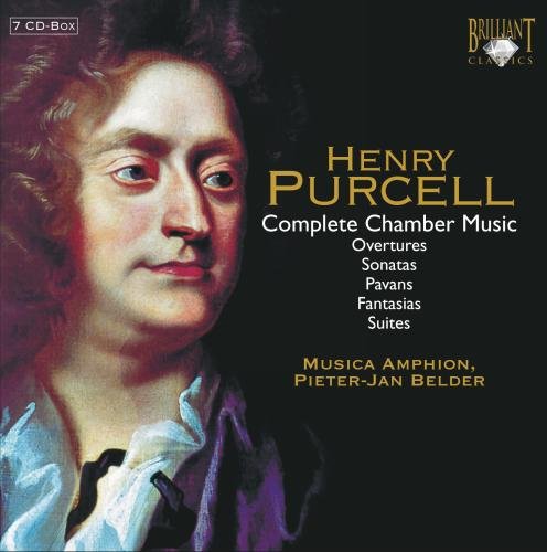 CD cover featuring a portrait of Henry Purcell with text detailing his complete chamber music.