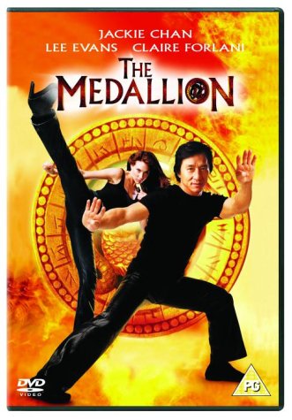 DVD cover for "The Medallion" featuring Jackie Chan and Claire Forlani.