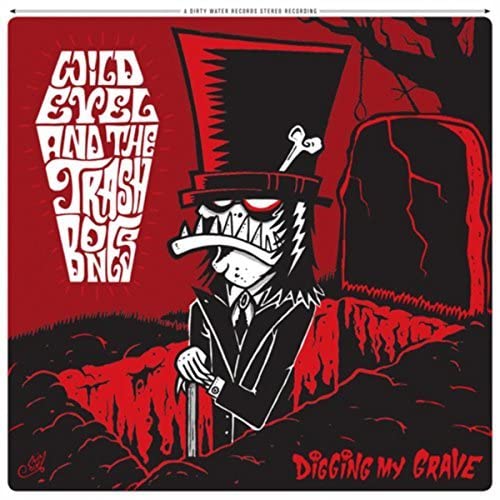 CD cover: cartoon skeleton in a suit digging a grave.