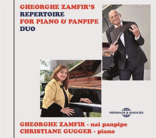 CD cover featuring Gheorghe Zamfir with a pianist and panpipe.