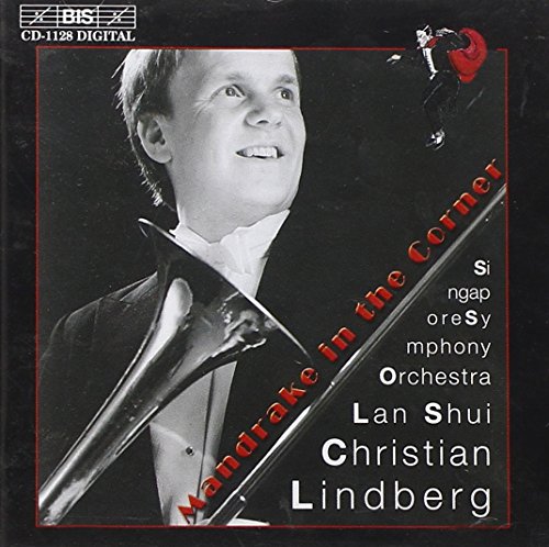 Black-and-white CD cover with a man holding a trombone, red text and logo.