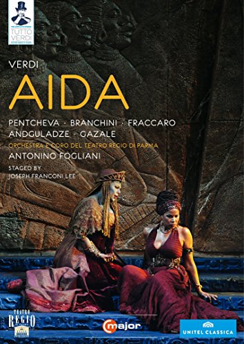 The DVD cover for "Verdi: Aida" features two women in ancient Egyptian attire.