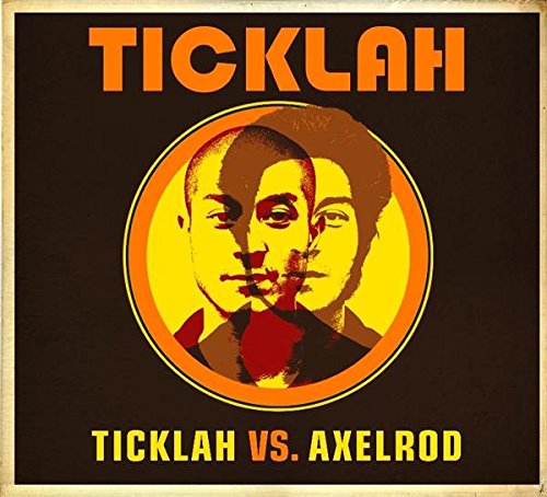 "Album cover with two men's faces in a circle, brown and yellow tones."