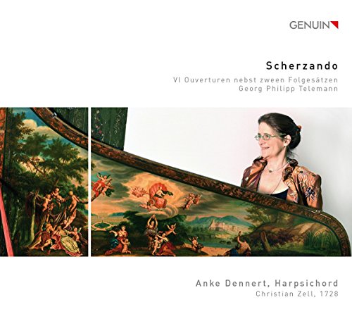 CD cover featuring Anke Dennert with a harpsichord and baroque painting.