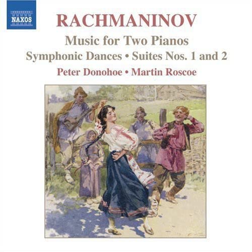 CD cover: Rachmaninoff music with a painting of Russian folk dancers.
