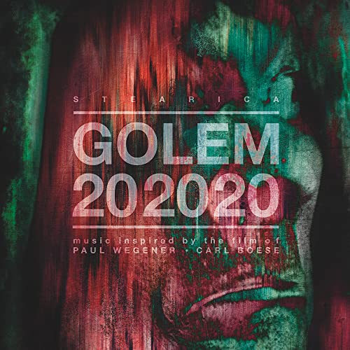 Vinyl album cover for Stearica’s “Golem 202020” with a textured face.
