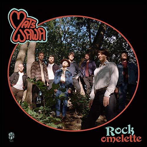 Vinyl album cover with a group of men standing in a wooded area.