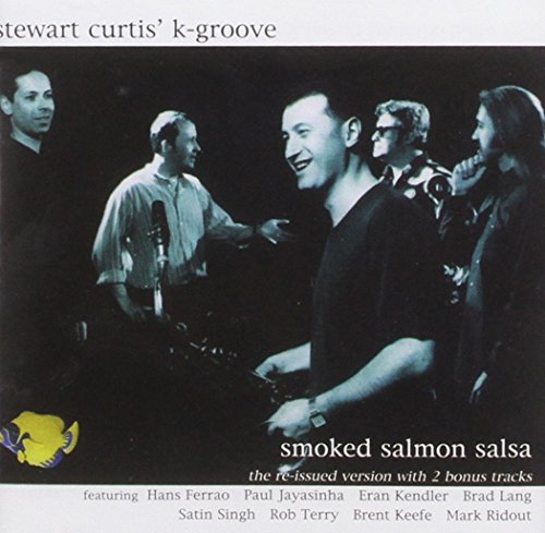 "CD cover with black and white band photo and yellow fish logo."