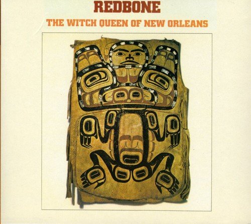 Album cover with totem pole artwork on beige background, titled "Redbone - The Witch Queen".