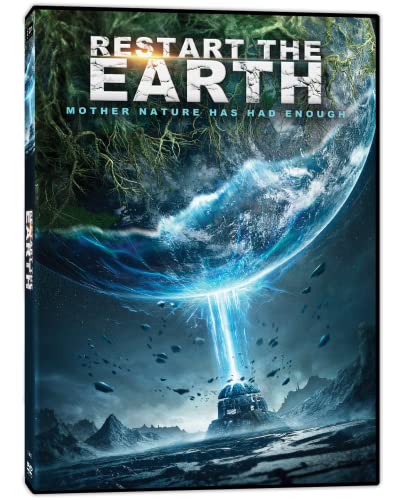 DVD cover for “Restart The Earth” depicting a fractured planet and storm.