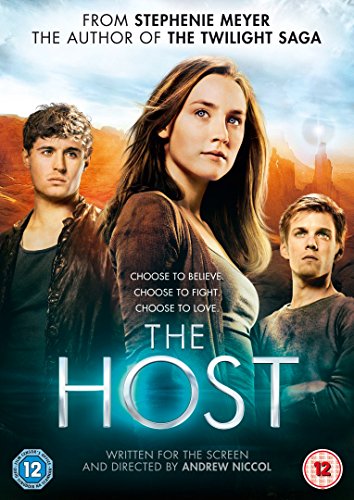 DVD cover for “The Host” featuring three young adults and a desert landscape.