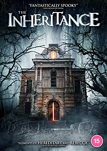 DVD cover for "The Inheritance" featuring a dark, ominous mansion.
