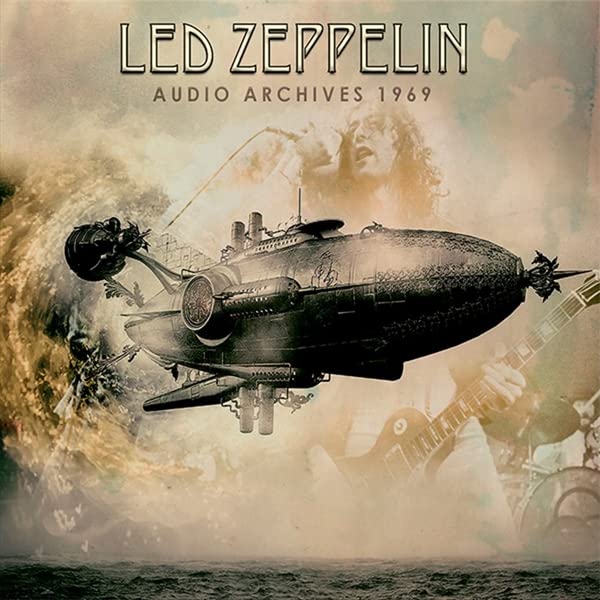 Led Zeppelin "Audio Archives 1969" CD cover with a zeppelin illustration.