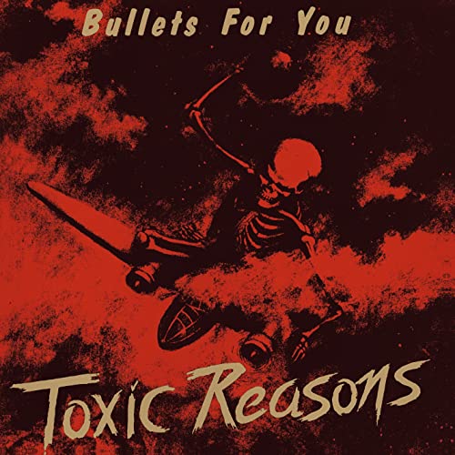 CD cover: Skeleton skateboarding against a red, textured background.