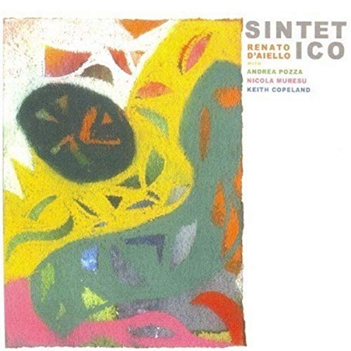 CD cover for Renato Daiello’s “Sintetico” featuring abstract colorful artwork.