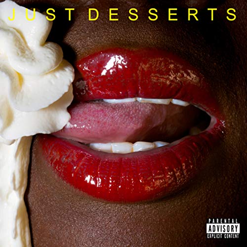 The image is a close-up of a person's mouth with whipped cream.
