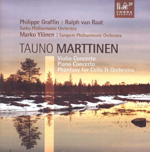 "Album cover featuring a serene winter landscape with a lake and trees at sunset."