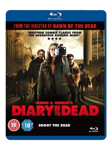 "Blu-ray disc case with 'Diary Of The Dead' title and zombie image on the cover."