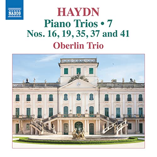 CD cover for Haydn piano trios featuring a stately European palace.