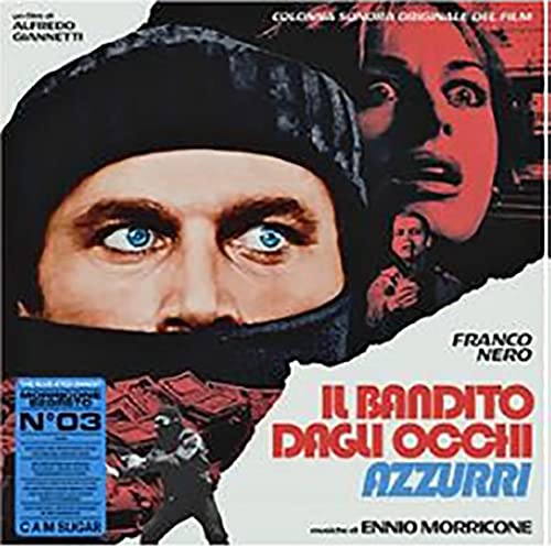 CD cover for Ennio Morricone’s “Il Bandito Dagli Occhi Azzurri” featuring a masked man.