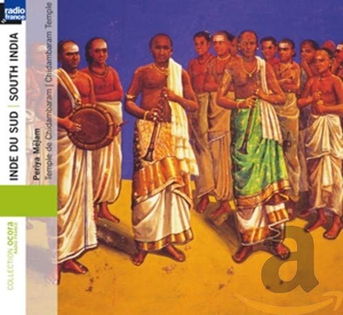 CD cover depicting musicians in traditional South Indian dress playing instruments.