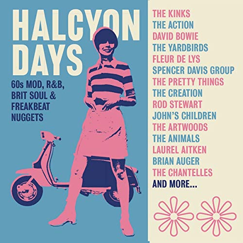 CD cover: woman on scooter, text “Halcyon Days” and artist names listed.