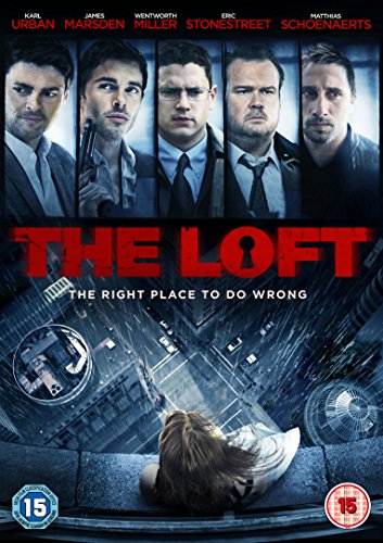 DVD cover for "The Loft" featuring five men's portraits and a woman on a rooftop.