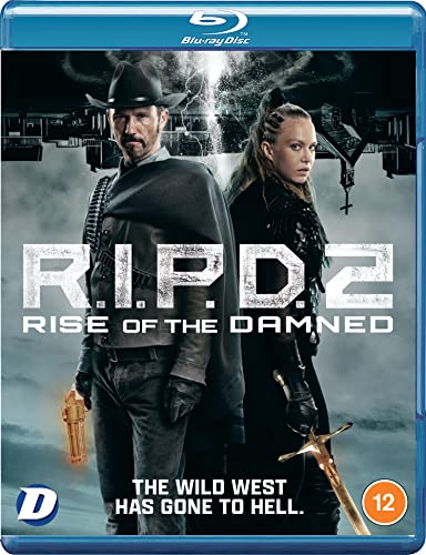Blu-ray cover for "R.I.P.D. 2" featuring two figures with weapons.