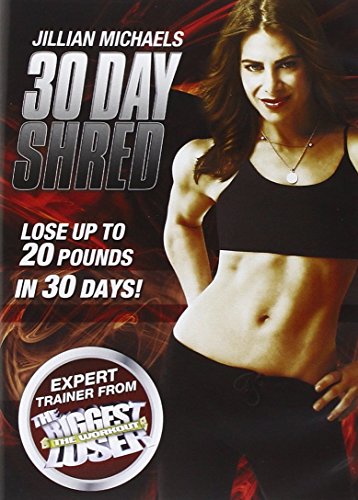 DVD cover for Jillian Michaels' "30 Day Shred" fitness program.