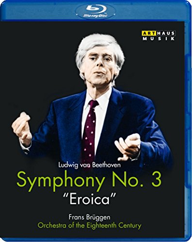 Blue-ray disc case with conductor Frans Bruggen on the cover against a black background.