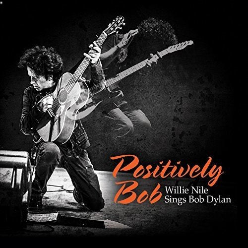 "Album cover featuring a black-and-white image of a man playing guitar on stage."