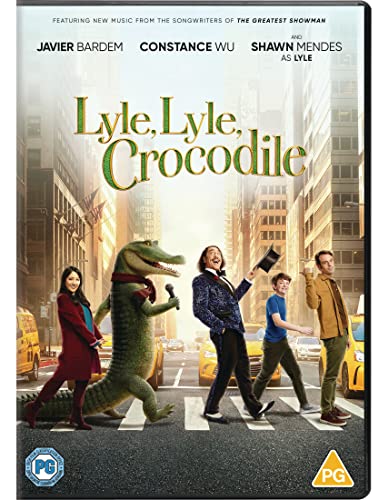 Lyle, Lyle, Crocodile" DVD cover featuring a crocodile and cast on a street.