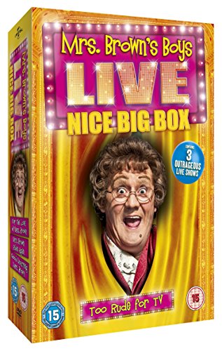 DVD case with a comedic image of a man in a gold curtain backdrop.
