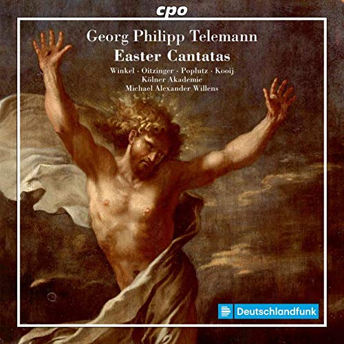 CD cover for Telemann’s Easter Cantatas featuring a Baroque painting.
