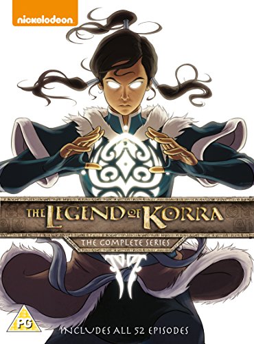 The Legend of Korra DVD cover featuring Korra with glowing eyes and energy.