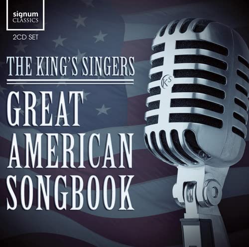 CD cover for The King's Singers' "Great American Songbook" with a microphone.