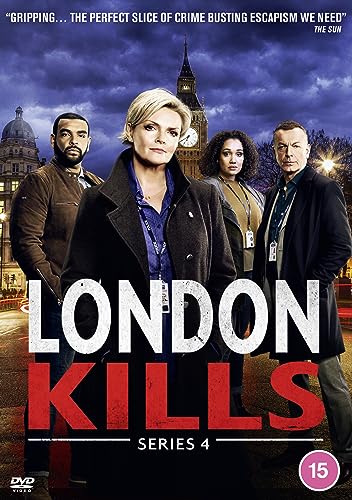 DVD cover for "London Kills Series 4" featuring four detectives and Big Ben.