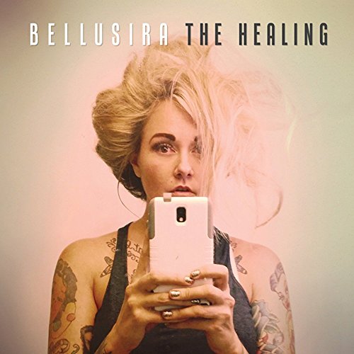 CD cover featuring a blonde woman with tattoos taking a selfie.