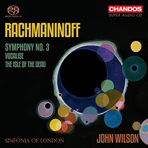 CD cover for Rachmaninoff’s Symphony No. 3 with abstract circular design.