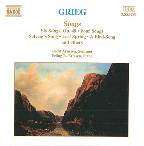 CD cover for Grieg’s “Songs” featuring a fjord landscape painting.
