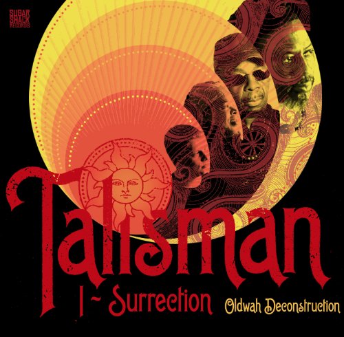 Album cover with red text and collage of faces on black background.
