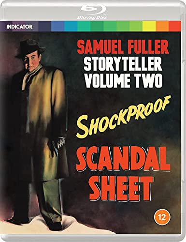 Blu-ray cover for "Samuel Fuller: Storyteller Volume Two" featuring a man in a coat.